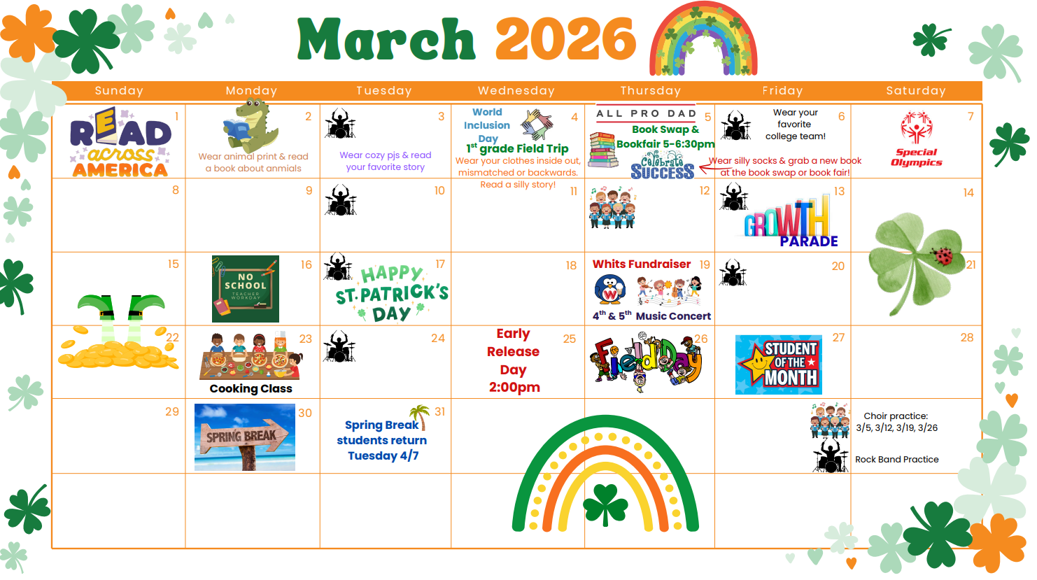 <p>Checkout our March Calendar!</p>