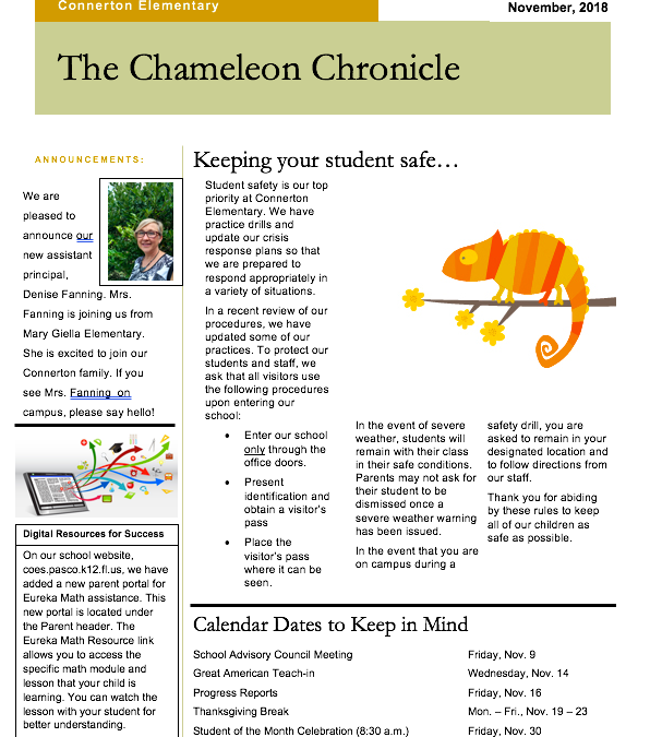The Chameleon Chronicle Nov. 2018