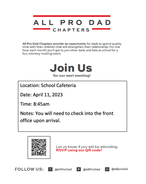 All Pro Dad April Meeting
